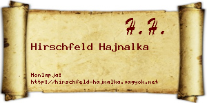 Hirschfeld Hajnalka névjegykártya